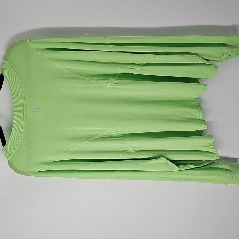 Free People Movement Lime‎ Green Crew Neck Long Sleeve Oversized Top - Picture 9 of 10